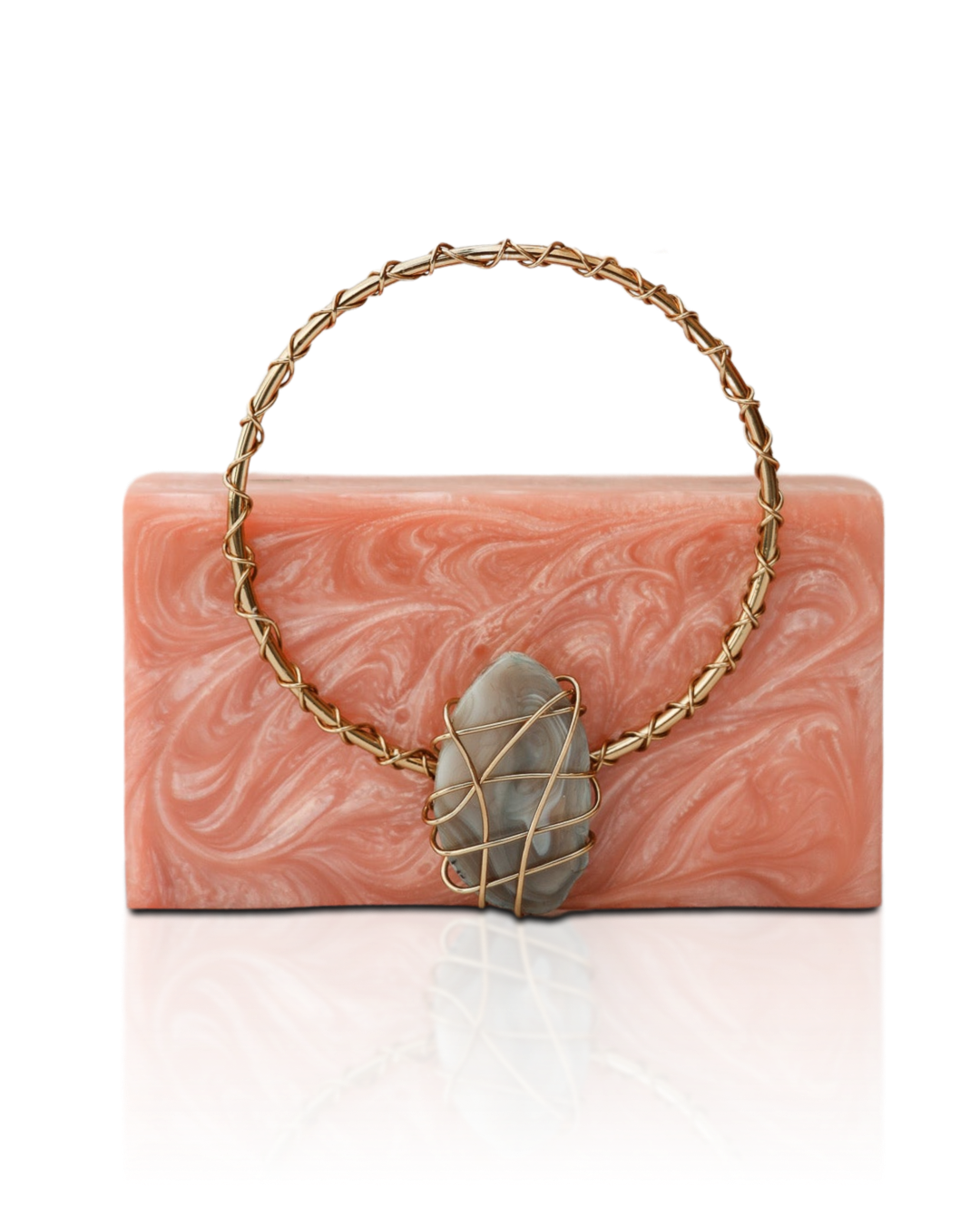 Dolomite Clutch with Quartz Stone Detail