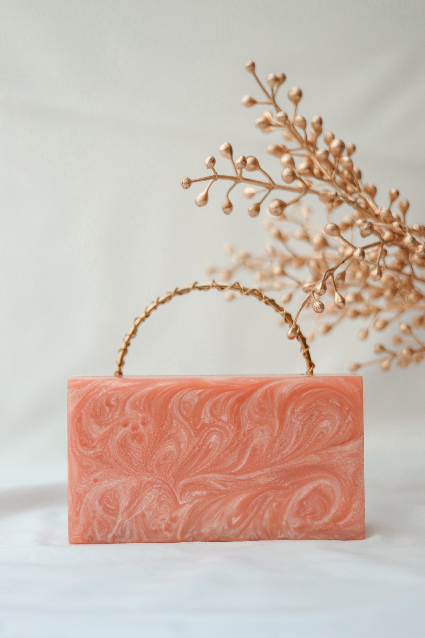 Clutch For Wedding, Marble Look Clutch with Quartz Stone, Selomenika