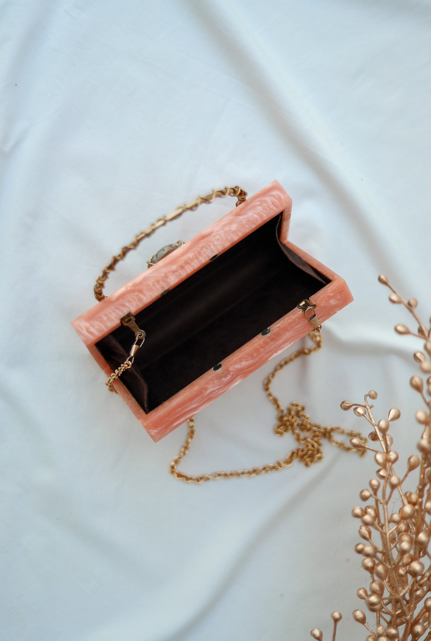 Clutch For Wedding, Marble Look Clutch with Quartz Stone, Selomenika