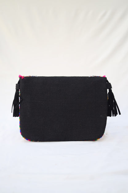 Boho Evening Bag, In Love with Black Boho Clutch, Selomenika