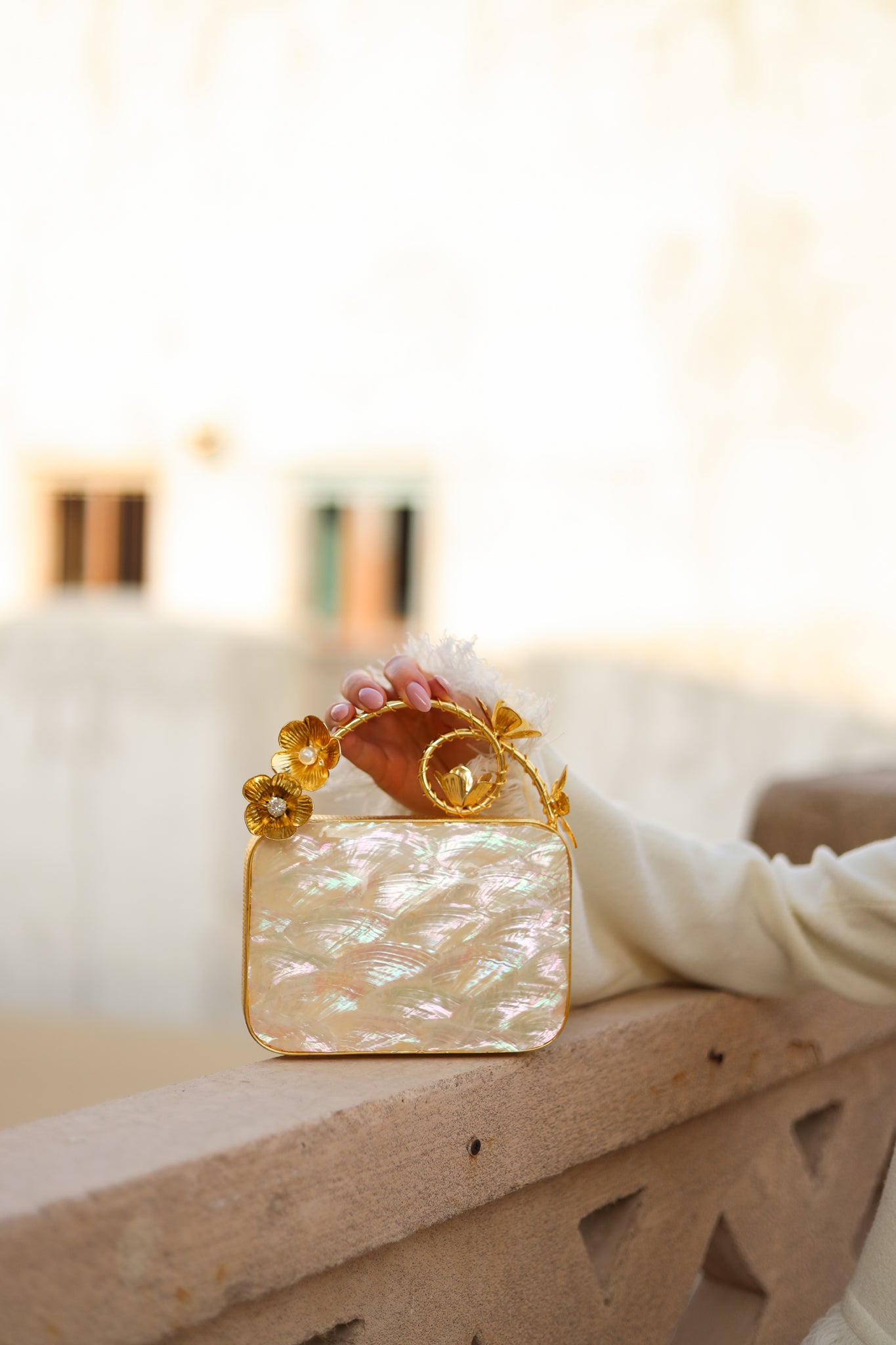 Floral Fantasy Mother of Pearl Bag